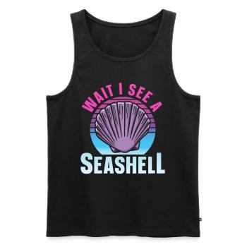 Wait I see a shell collecting shells - Men's Premium Organic Tank Top - black - Front - AI Model Male 178 light (178cm)