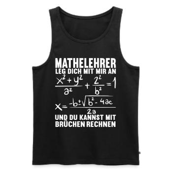 Mathe Mathelehrer - Männer Premium Bio Tank Top - Schwarz - Vorne - Michal (187cm)