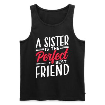A sister is the perfect best friend team - Men's Premium Organic Tank Top - black - Front - Michal (187cm)