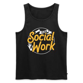 Équipe de travail social Travailleur social Travail social - Débardeur bio Premium Homme - noir - Devant - AI Model Male 178 light (178cm)