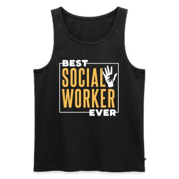 Meilleur travailleur social de tous les temps en travail social - Débardeur bio Premium Homme - noir - Devant - Michal (187cm)