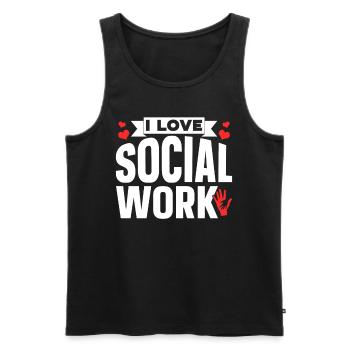 Ich Liebe Sozialarbeit Sozialarbeiter Ausbildung - Männer Premium Bio Tank Top - Schwarz - Vorne - Michal (187cm)