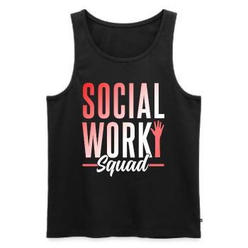 Équipe de travail social Travailleur social Travail social - Débardeur bio Premium Homme - noir - Devant - AI Model Male 178 light (178cm)