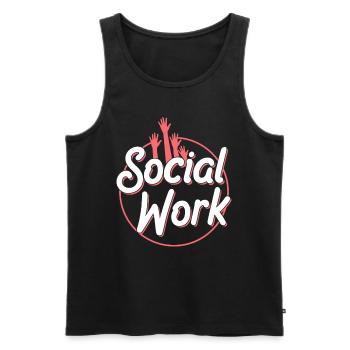 Social Work Social Work Social Worker Profession - Men's Premium Organic Tank Top - black - Front - AI Model Male 178 light (178cm)