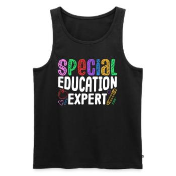 Expert en éducation spécialisée Enseignants en éducation spécialisée Éducation spécialisée - Débardeur bio Premium Homme - noir - Devant - Michal (187cm)
