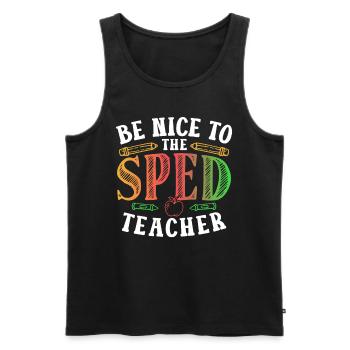 Be Nice to Sped Teacher Special Education - Men's Premium Organic Tank Top - black - Front - AI Model Male 178 light (178cm)