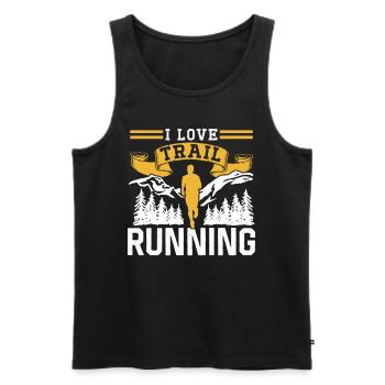 I Love Trail Running Racing Runner Trail Running - Men's Premium Organic Tank Top - black - Front - Michal (187cm)
