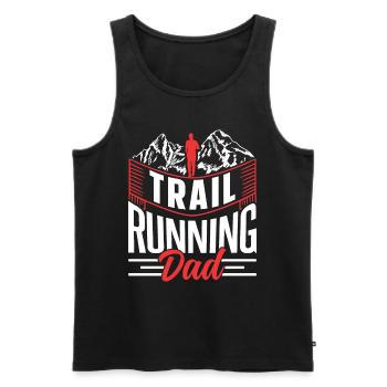 Trail Running Papa Runner Trail Running Race - Men's Premium Organic Tank Top - black - Front - Michal (187cm)