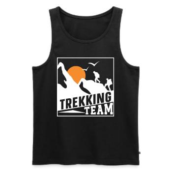 Trekking Team Hike Hiking Hikers - Men's Premium Organic Tank Top - black - Front - Michal (187cm)