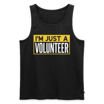 I am only a voluntary volunteer - Men's Premium Organic Tank Top - black - Front - AI Model Male 178 light (178cm)
