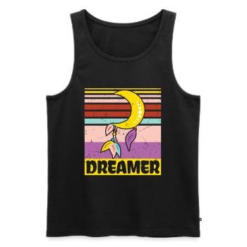 Dreamer Distressed Dreamcatcher - Männer Premium Bio Tank Top - Schwarz - Vorne - AI Model Male 178 light (178cm)
