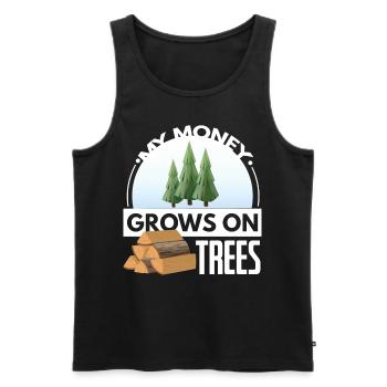 My Money Grows On Trees - Männer Premium Bio Tank Top - Schwarz - Vorne - Michal (187cm)