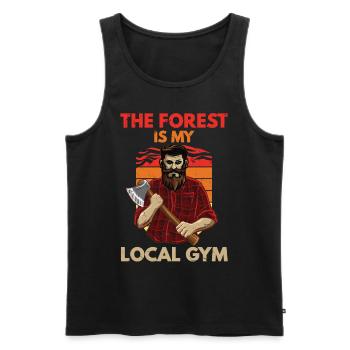 The Forst Is My Local Gym - Männer Premium Bio Tank Top - Schwarz - Vorne - Michal (187cm)