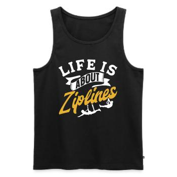 Life consists of ziplines ziplining sport - Men's Premium Organic Tank Top - black - Front - AI Model Male 178 light (178cm)