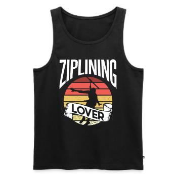 Ziplining Liebhaber Seilrutsche Sport Zipline - Männer Premium Bio Tank Top - Schwarz - Vorne - Michal (187cm)