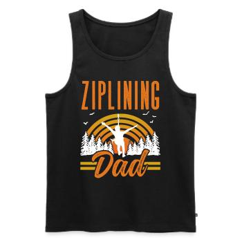 Ziplining Papa Seilrutsche Zipline Sport Sprüche - Männer Premium Bio Tank Top - Schwarz - Vorne - Michal (187cm)