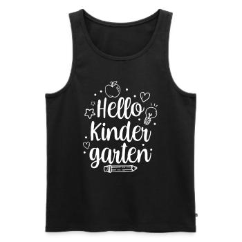 Hallo Kindergarten Sprüche Kinder Süß Humor - Männer Premium Bio Tank Top - Schwarz - Vorne - Michal (187cm)
