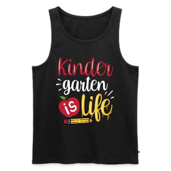 Kindergarten Ist Life Humor Kinder Süß Sprüche - Männer Premium Bio Tank Top - Schwarz - Vorne - Michal (187cm)