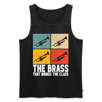 Trompete Trompetenspieler - Männer Premium Bio Tank Top - Schwarz - Vorne - Michal (187cm)