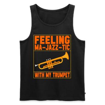 Trumpet Trumpet Player - Men's Premium Organic Tank Top - black - Front - Michal (187cm)