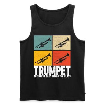 Trumpet Trumpet Player - Men's Premium Organic Tank Top - black - Front - Michal (187cm)