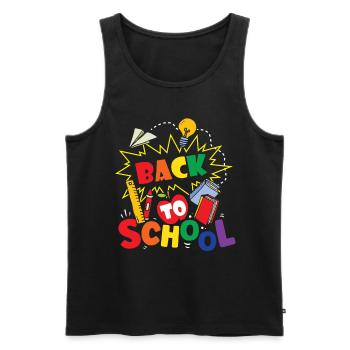 Back to School Teachers Back to School Back to School - Men's Premium Organic Tank Top - black - Front - AI Model Male 178 light (178cm)