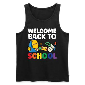 Welcome back to school Teachers Back to school - Men's Premium Organic Tank Top - black - Front - AI Model Male 178 light (178cm)