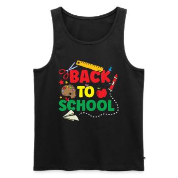 Back to School Teachers Back to School Back to School - Men's Premium Organic Tank Top - black - Front - AI Model Male 178 light (178cm)
