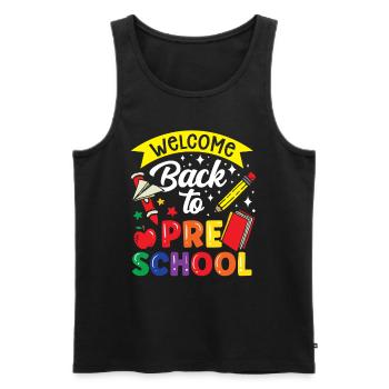 Willkommen Zurück In Der Vorschule Schulstart - Männer Premium Bio Tank Top - Schwarz - Vorne - AI Model Male 178 light (178cm)