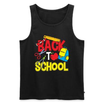 Back to School Back to School Teachers Back to School - Men's Premium Organic Tank Top - black - Front - AI Model Male 178 light (178cm)