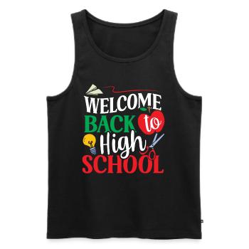 Welcome back to school Teachers Back to school - Men's Premium Organic Tank Top - black - Front - Michal (187cm)