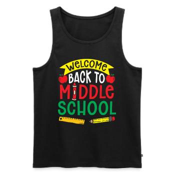 Willkommen Zurück In Der Mittelschule Schulstart - Männer Premium Bio Tank Top - Schwarz - Vorne - AI Model Male 178 light (178cm)