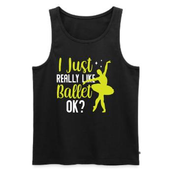J’aime beaucoup le ballet danseuse ballerine - Débardeur bio Premium Homme - noir - Devant - Michal (187cm)
