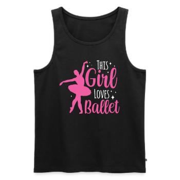 This girl loves the ballet ballerina hobby - Men's Premium Organic Tank Top - black - Front - AI Model Male 178 light (178cm)