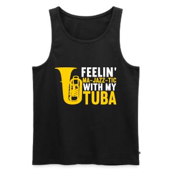 Tuba tuba player - Men's Premium Organic Tank Top - black - Front - AI Model Male 178 light (178cm)