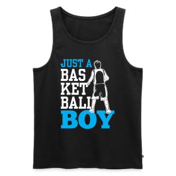 Nur Ein Basketball Junge Basketballspieler Team - Männer Premium Bio Tank Top - Schwarz - Vorne - Michal (187cm)