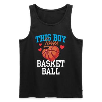 Ce garçon aime le basketteur - Débardeur bio Premium Homme - noir - Devant - Michal (187cm)