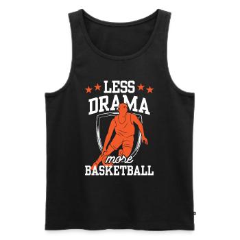Moins de drame Plus de joueurs de basket-ball - Débardeur bio Premium Homme - noir - Devant - Michal (187cm)
