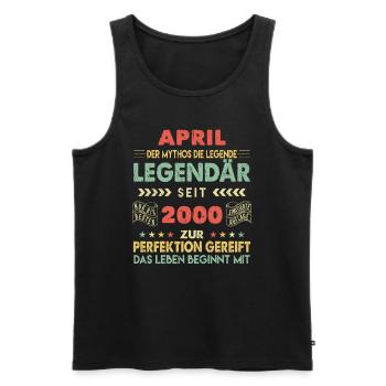 23. Geburtstag April Jahrgang 2000 Vintage - Männer Premium Bio Tank Top - Schwarz - Vorne - Michal (187cm)
