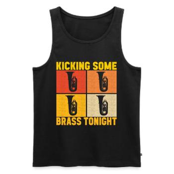 Tuba tuba player - Men's Premium Organic Tank Top - black - Front - AI Model Male 178 light (178cm)