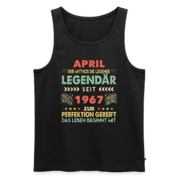 56. Geburtstag April Jahrgang 1967 Vintage - Männer Premium Bio Tank Top - Schwarz - Vorne - AI Model Male 178 light (178cm)