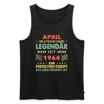 59. Geburtstag April Jahrgang 1964 Vintage - Männer Premium Bio Tank Top - Schwarz - Vorne - Michal (187cm)