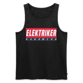 Elektriker T-Shirt - Männer Premium Bio Tank Top - Schwarz - Vorne - Michal (187cm)