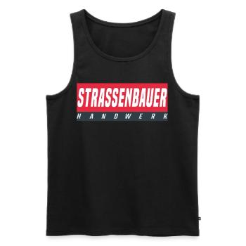 Strassenbauer T-Shirt - Männer Premium Bio Tank Top - Schwarz - Vorne - Michal (187cm)