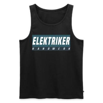 Elektriker T-Shirt - Männer Premium Bio Tank Top - Schwarz - Vorne - Michal (187cm)