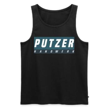 Putzer T-Shirt - Männer Premium Bio Tank Top - Schwarz - Vorne - Michal (187cm)