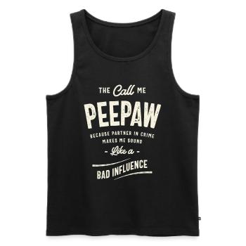 Call Me Peepaw, Not Partner in Crime - A Dad Joke - Men's Premium Organic Tank Top - black - Front - AI Model Male 178 light (178cm)