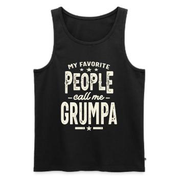 Mes personnes préférées m’appellent Grumpa - Papa Mou - Débardeur bio Premium Homme - noir - Devant - AI Model Male 178 light (178cm)