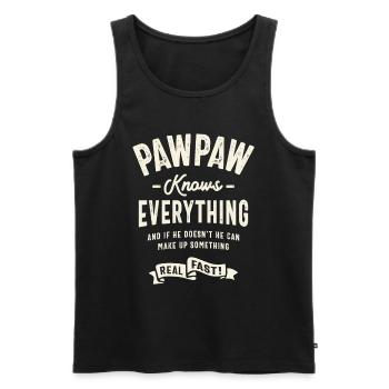 Papaya weiß alles - lustiger Papa und Opa - Männer Premium Bio Tank Top - Schwarz - Vorne - Michal (187cm)