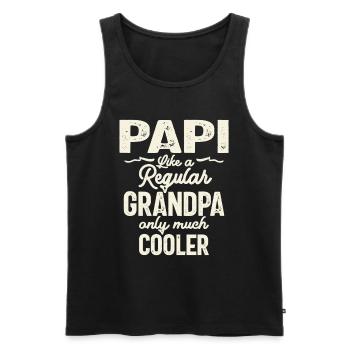 Papi comme un grand-père ordinaire, seulement plus cool - père - Débardeur bio Premium Homme - noir - Devant - Michal (187cm)
